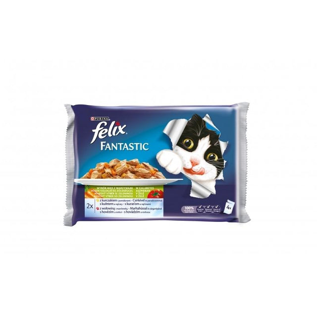 Felix Fantastic Multipack Meat and Vegetable - Pouch 4x100g