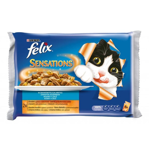 Felix Fantastic Multipack Salmon and Plaice in jelly - Pouch 4x100g