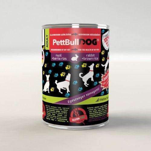 PettBullDog Adult nyúl barna rizzsel 400g