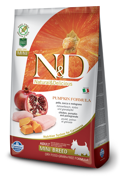 Farmina N&D Grain Free Chicken & Pomegranate With Pumpkin Adult Mini - 2.5kg