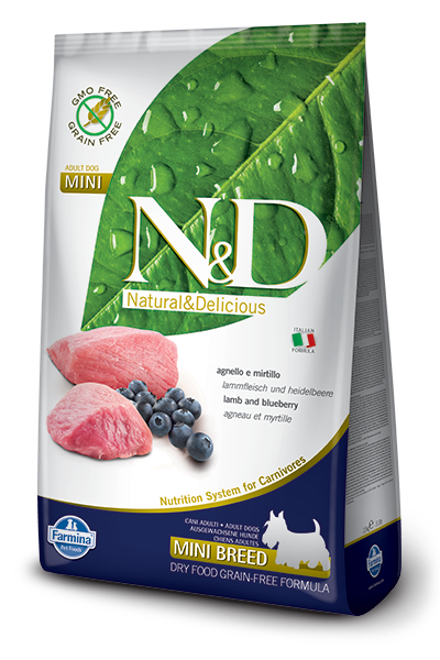 Farmina N&D Grain Free Lamb & Blueberry Adult Mini - 2.5kg