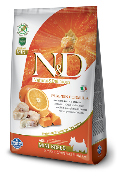 Farmina N&D Grain Free Cod Fish & Orange With Pumpkin Adult Mini - 2.5kg