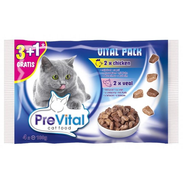 Prevital Pouch Vital Pack Chicken & Veal - 4x 100g