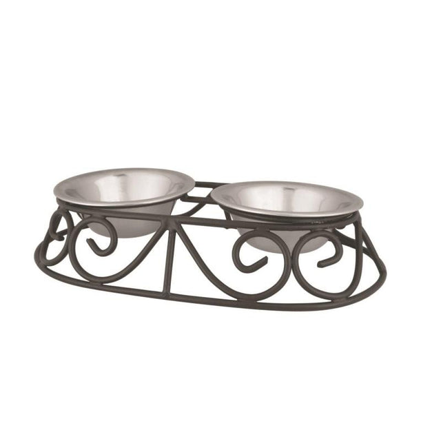 Raintech Stainless Steel Bowl With Antique Stand - 2 x 16,5cm