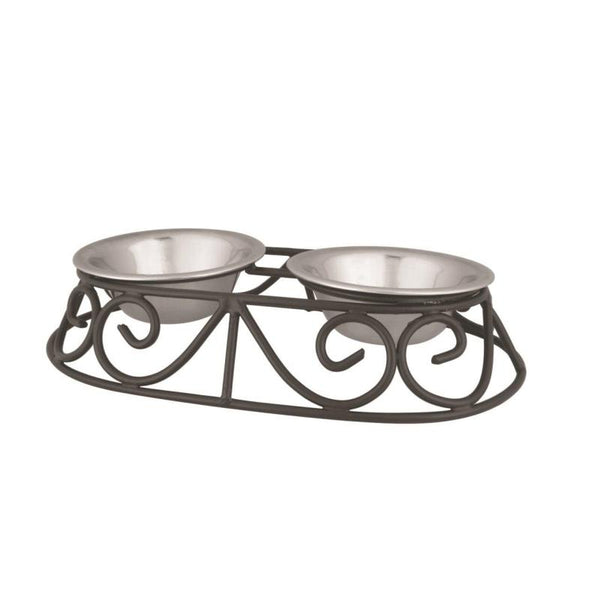 Raintech Stainless Steel Bowl With Antique Stand - 2 x 16,5cm